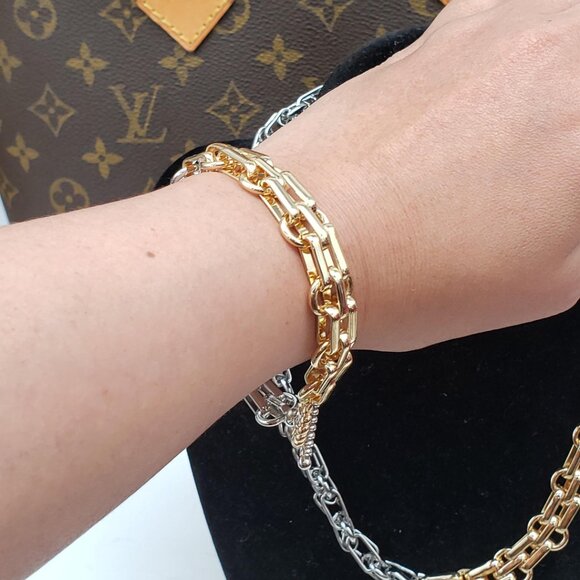 2 Tone Silver and Gold Plated Necklace and Bracelet - Picture 16 of 16